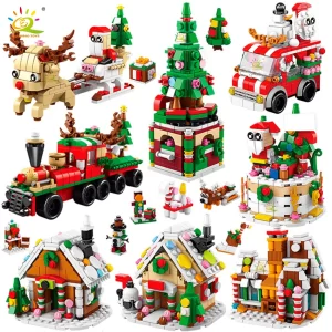 Vánoční stavebnice soba a domku s dárkem | styl lego