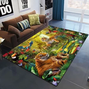 Koberec s tygrem 3D do obýváku a ložnice