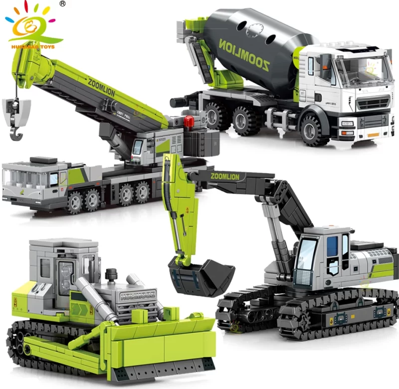 Stavební sada buldozer a bagr pro děti | styl lego | 960 dílků