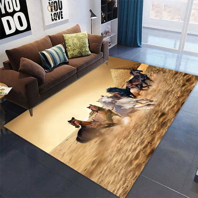 Koberec do dětského pokoje s 3D potiskem koně - 20, 40 x 120 cm 16 x 47 palců