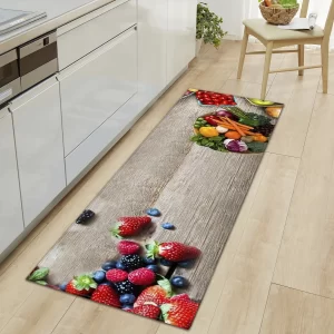 Kuchyňský protiskluzový koberec s 3D potiskem jahod