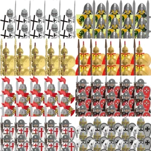 Středověké vojenské stavebnice, římský voják | lego styl figurky a komponenty
