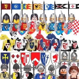Středověký válečník s teutonskými rytíři a koňmi | lego figurky a komponenty