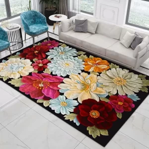 Květinový 3D koberec do obýváku a dětského pokoje | rohož