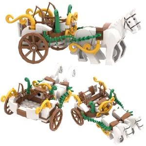 Stavební kostky model vozu a koně | lego styl