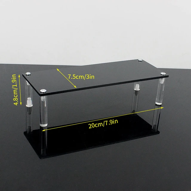 Černý akrylový stojan na šperky a figurky - 1 vrstva 20 cm