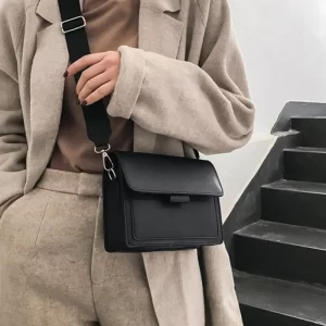 Dámská retro crossbody taška s širokým popruhem | stylová kabelka