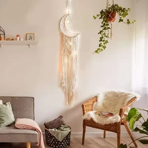 Boho dekorace na zeď | macrame závěs, nástěnná tapiserie