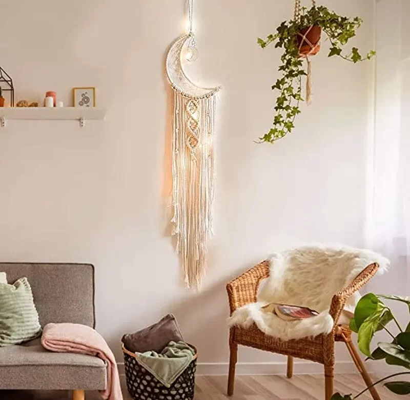 Boho dekorace na zeď | macrame závěs, nástěnná tapiserie